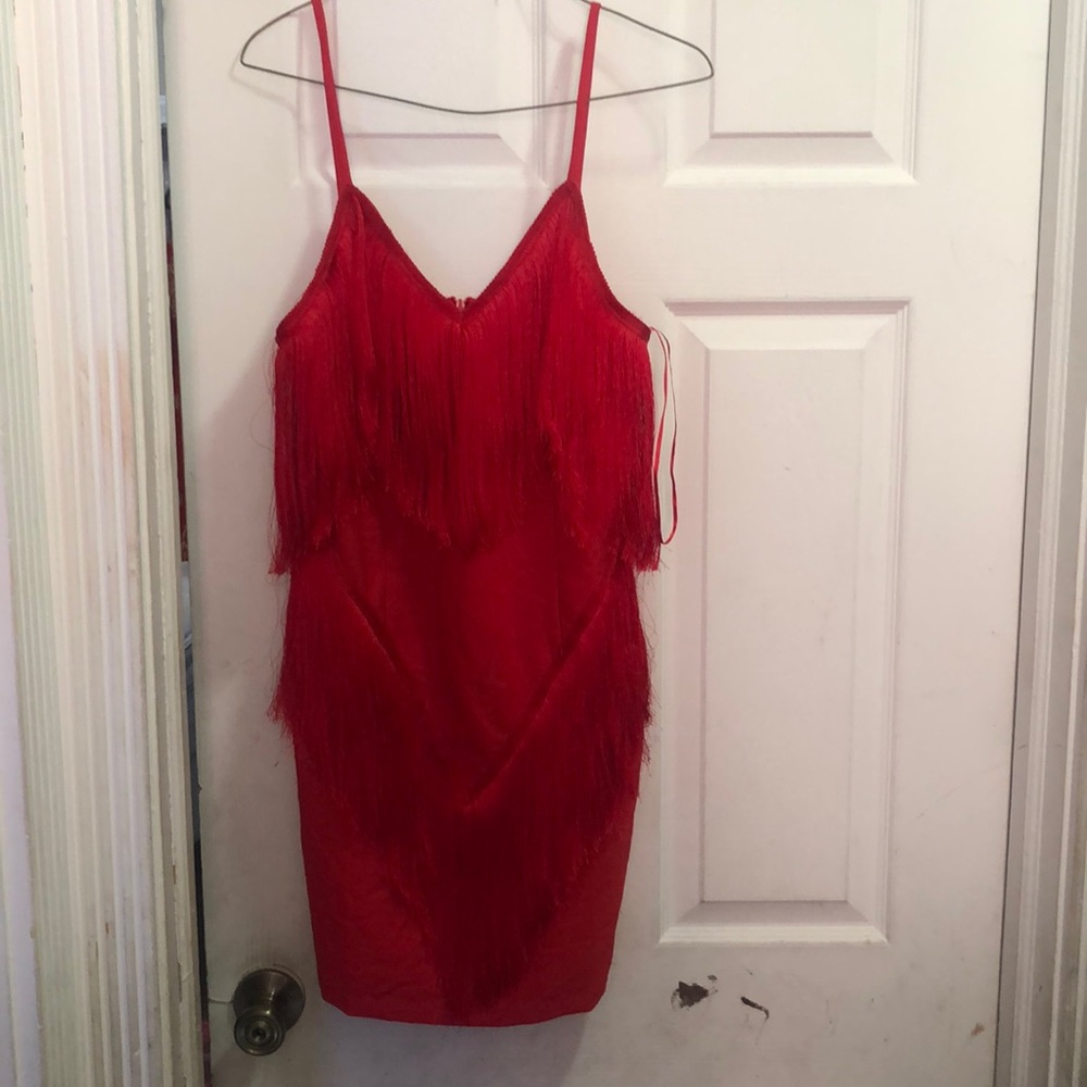 Red mini dress